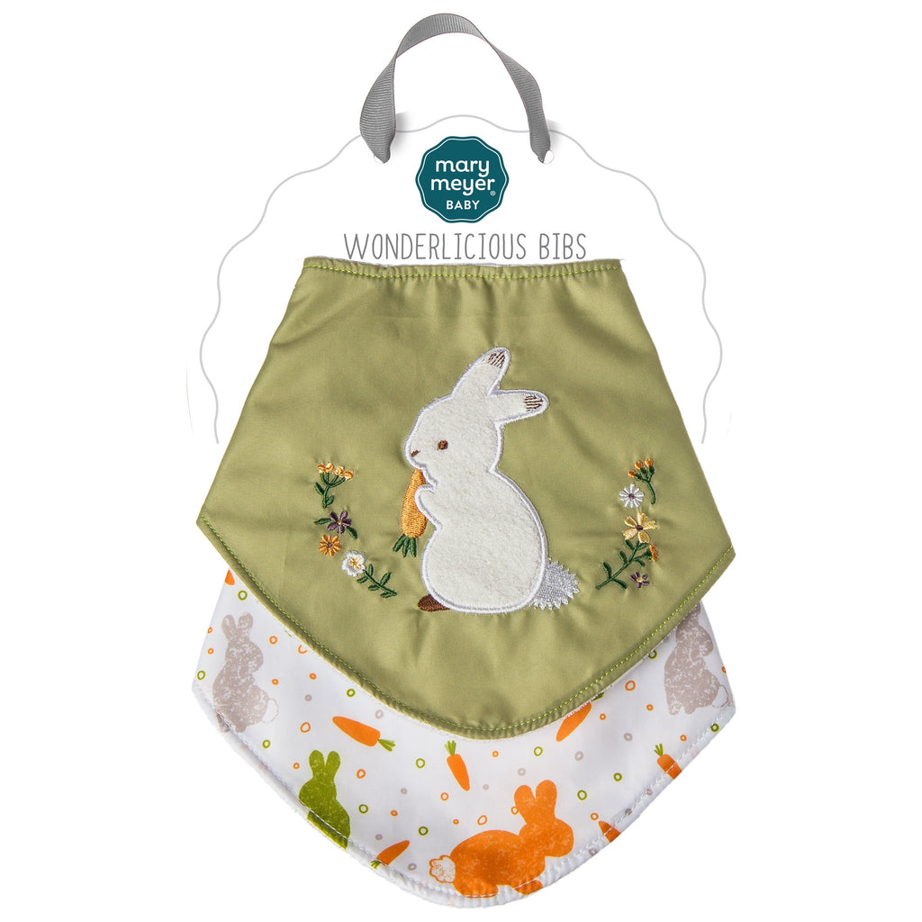 Oatmeal Bunny Wonderlicious Bib Set – 15×7″ - Mary Meyer - joannas-cuties