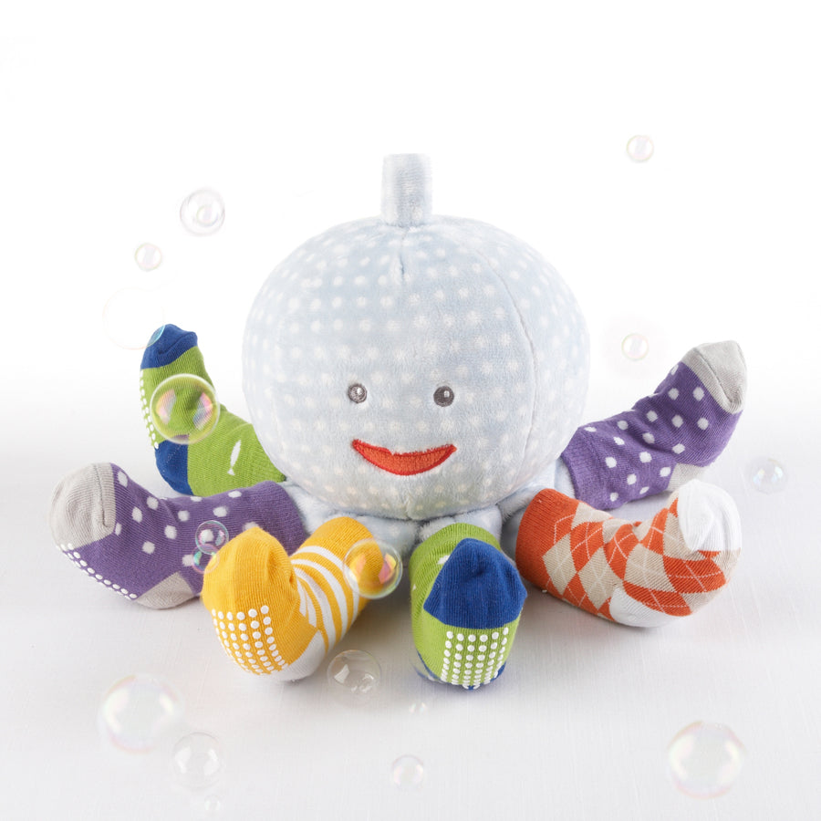 "Mr. Sock T. Pus" Plush Octopus with 4 Pairs of Socks - Blue-Baby Aspen-Joanna's Cuties