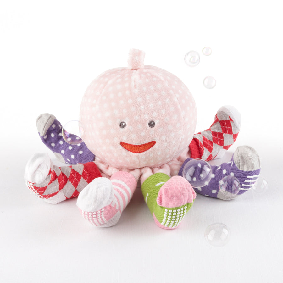 "Mrs. Sock T. Pus" Plush Plus Octopus with 4 Pairs of Socks - Pink-Baby Aspen-Joanna's Cuties