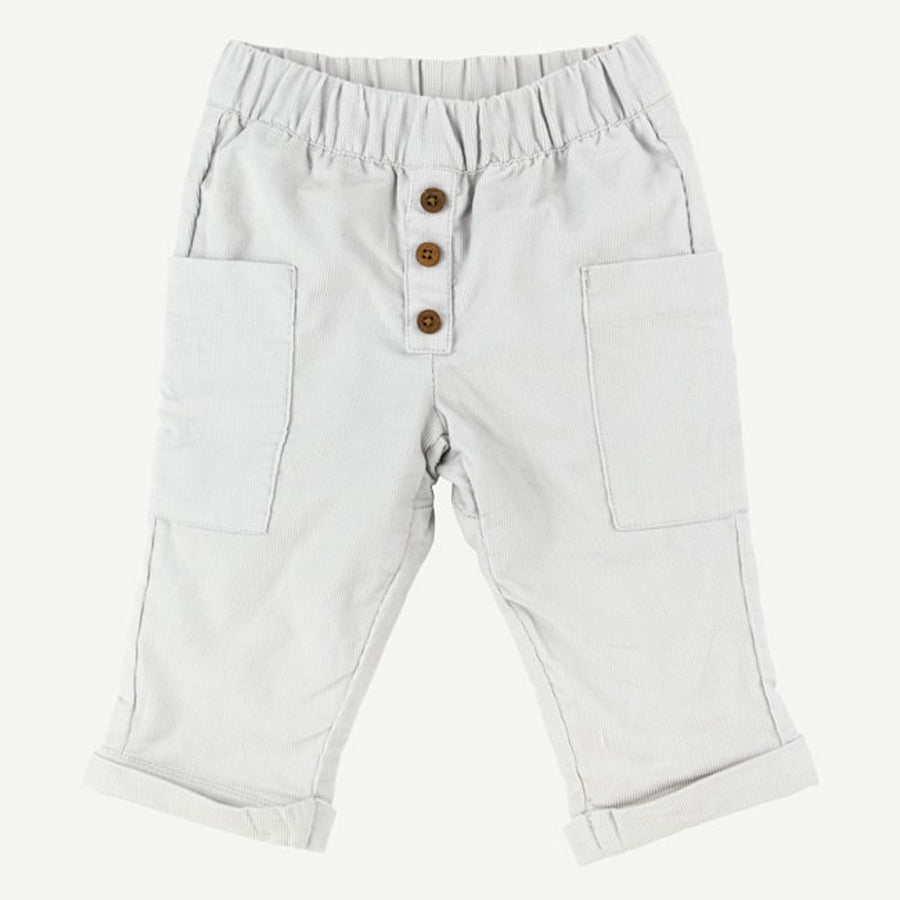 Gray Babycord Pocket Pant with Roll Cuffs - Oliver & Rain - joannas-cuties