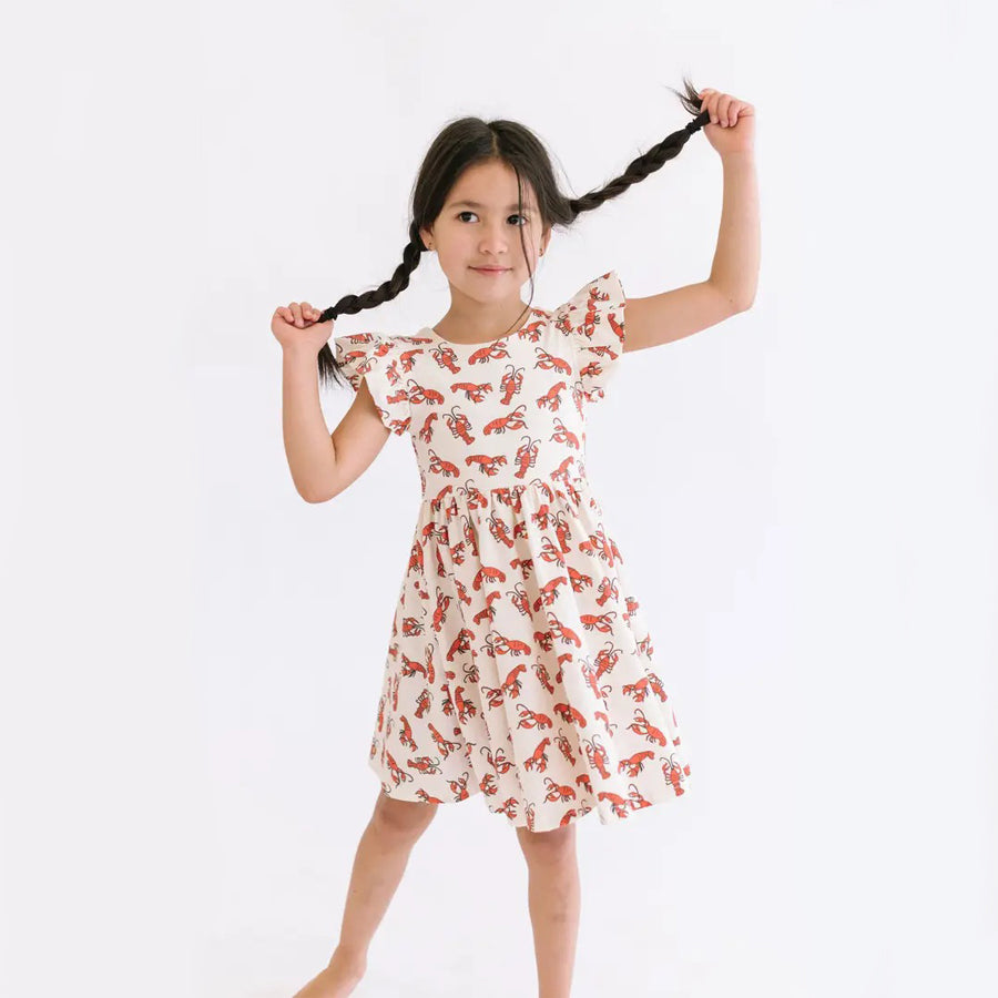 Olivia Dress in Crawfish-DRESSES & SKIRTS-Ollie Jay-Joannas Cuties
