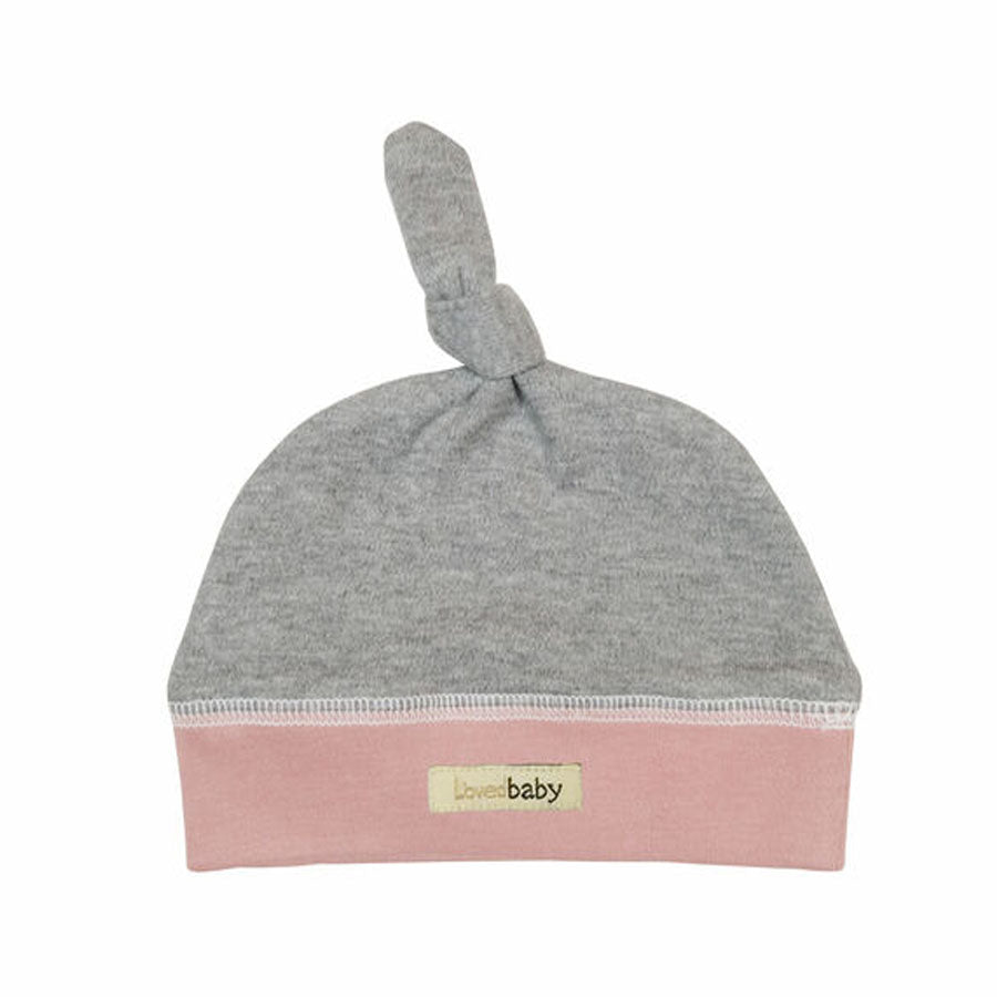 Organic Banded Top-Knot Hat In Mauve Heather-HATS & SCARVES-L'ovedbaby-Joannas Cuties