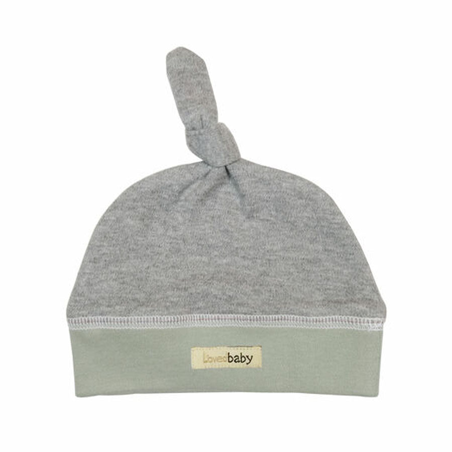 Organic Banded Top-Knot Hat In Seafoam Heather-HATS & SCARVES-L'ovedbaby-Joannas Cuties