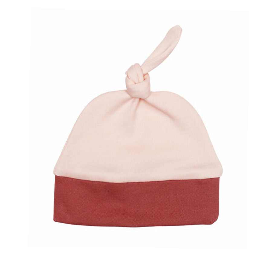 Organic Banded Top-Knot Hat in Blush/Sienna-HATS & SCARVES-L'ovedbaby-Joannas Cuties