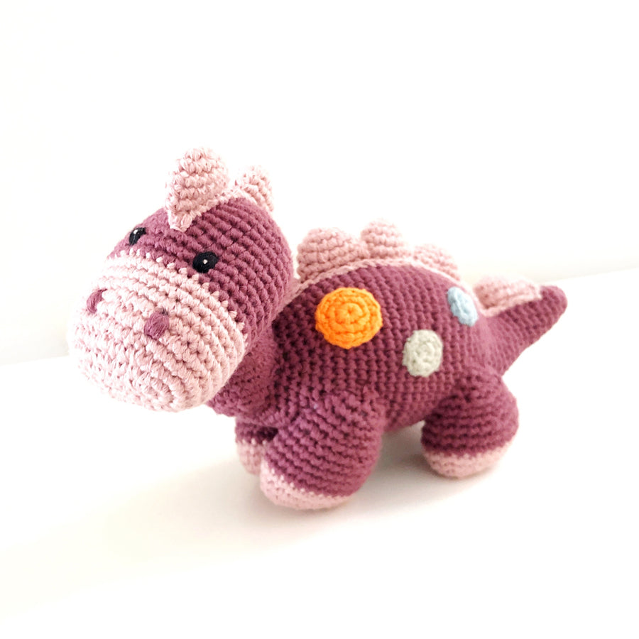 Organic Dino Rattle - Purple-Pebble-Joanna's Cuties