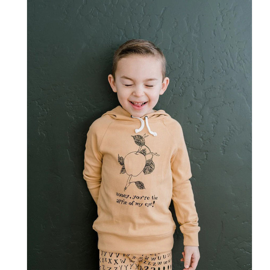Organic Kids' Graphic Hooded Sweatshirt in Honey Apple - L'ovedbaby - joannas-cuties