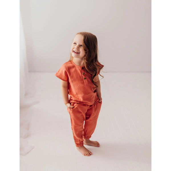 Organic Muslin Tee in Melon