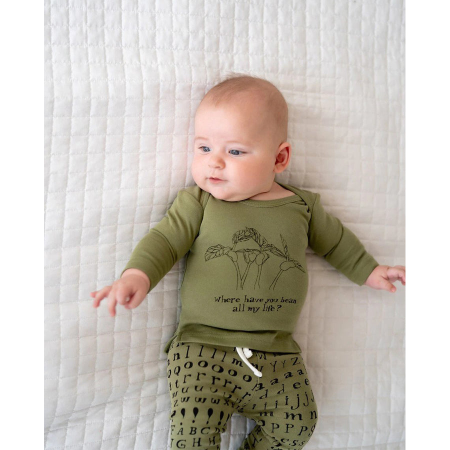 Organic L\Sleeve Shirt in Sage Beans - L'ovedbaby - joannas-cuties