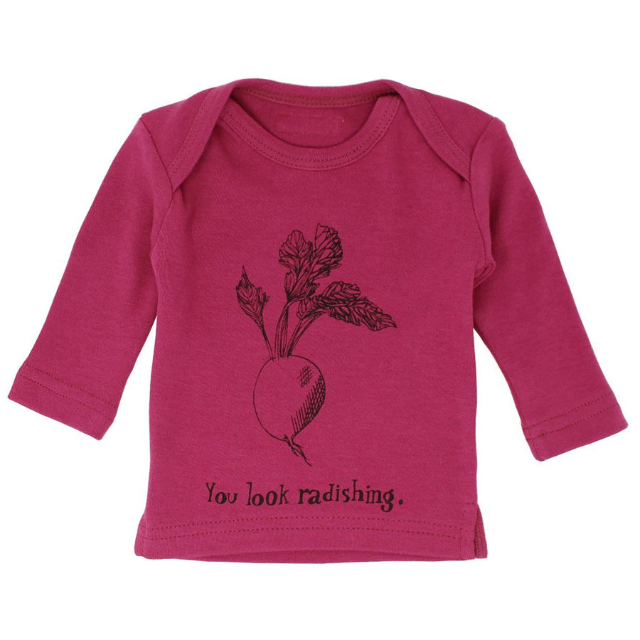 Organic L/Sleeve Shirt in Magenta Radish - L'ovedbaby - joannas-cuties
