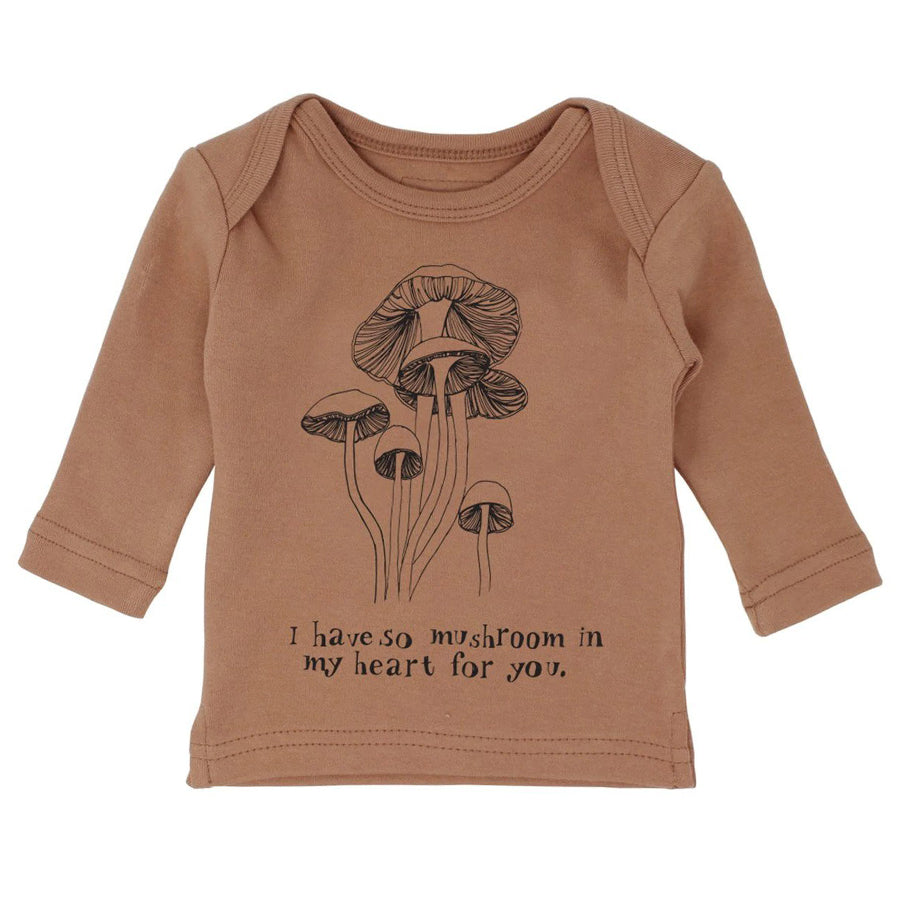Organic L/Sleeve Shirt in Nutmeg Mushrooms - L'ovedbaby - joannas-cuties