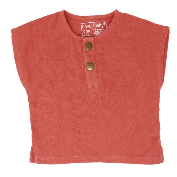 Organic Muslin Tee in Melon
