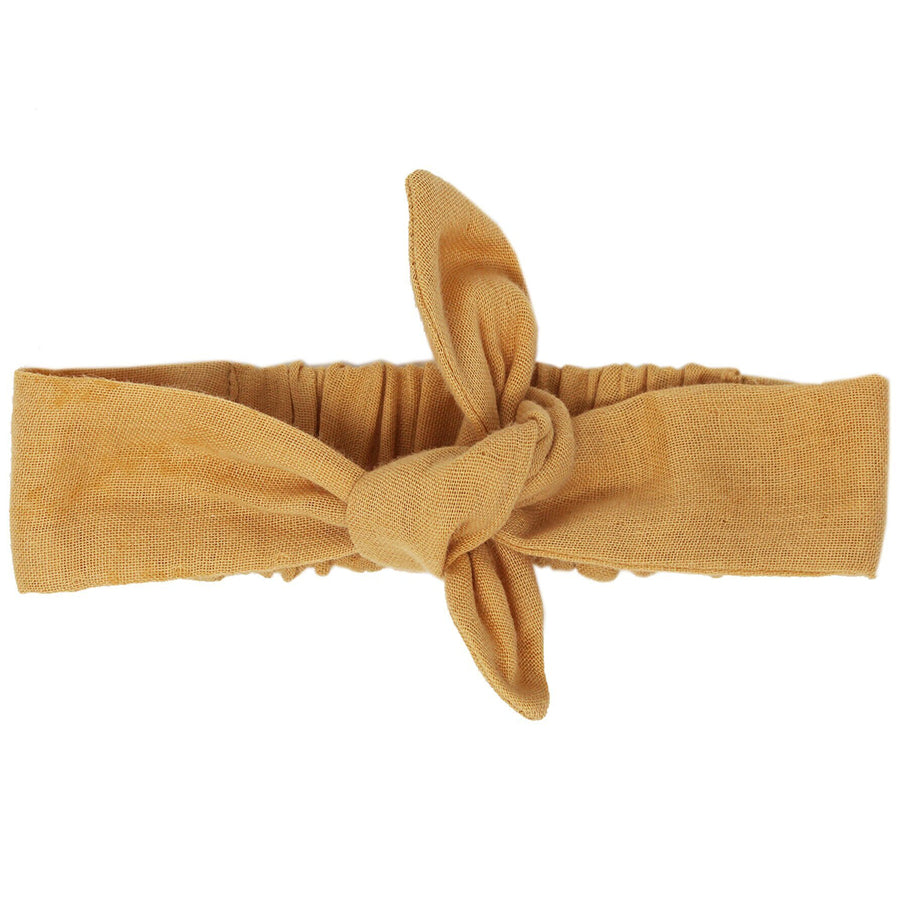 Organic Muslin Tie Headband in Apricot-L'ovedbaby-Joanna's Cuties