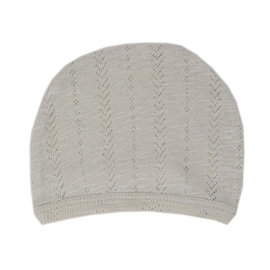 Organic Pointelle Hat in Stone-L'ovedbaby-Joanna's Cuties