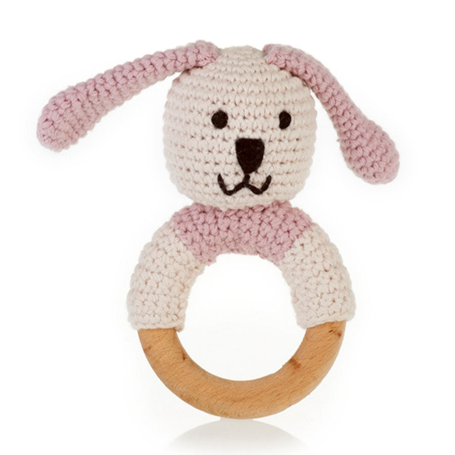 Organic Wooden Teething Ring Bunny - Pink-Pebble-Joanna's Cuties