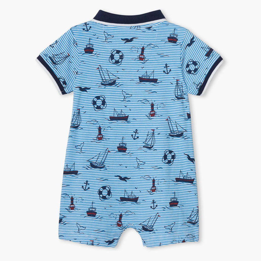 Out At Sea Baby Polo Romper-Hatley-Joanna's Cuties