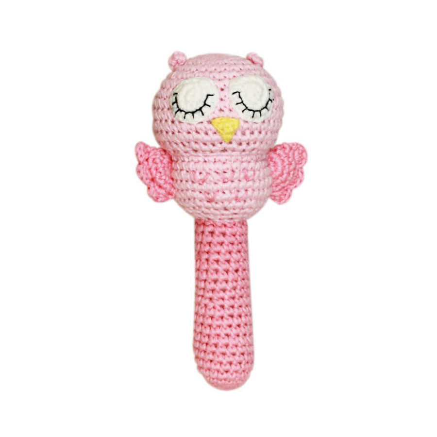 Owl Stick Rattle - Pink-Zubels-Joanna's Cuties