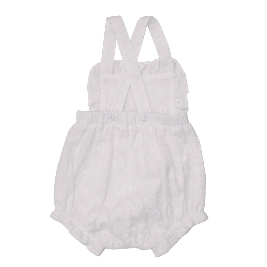 Organic Oxford Bubble - Eyelet White-OVERALLS & ROMPERS-Angel Dear-Joannas Cuties