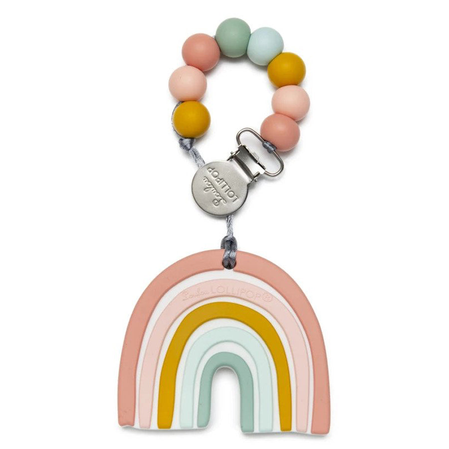 Pastel Rainbow Silicone Teether Set - LouLou Lollipop - joannas-cuties