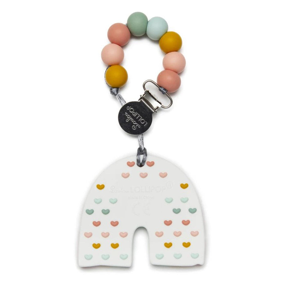 Pastel Rainbow Silicone Teether Set - LouLou Lollipop - joannas-cuties