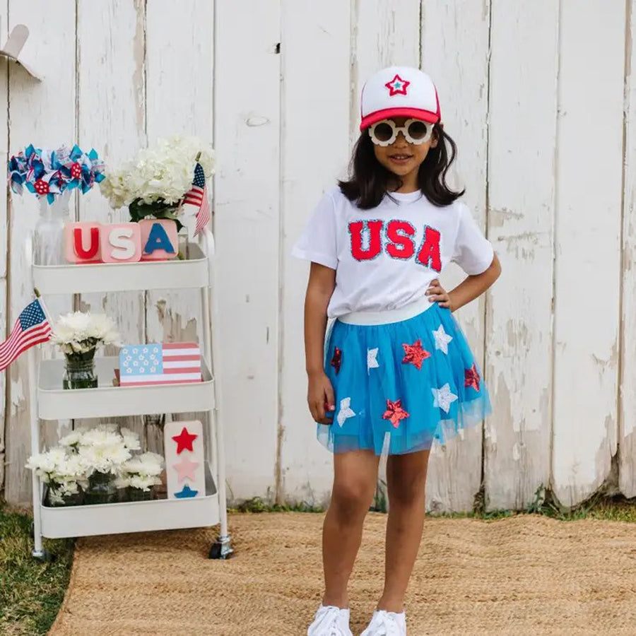 Patriotic Star Tutu - Dress Up Skirt - Kids 4th of July Tutu-DRESSES & SKIRTS-Sweet Wink-Joannas Cuties