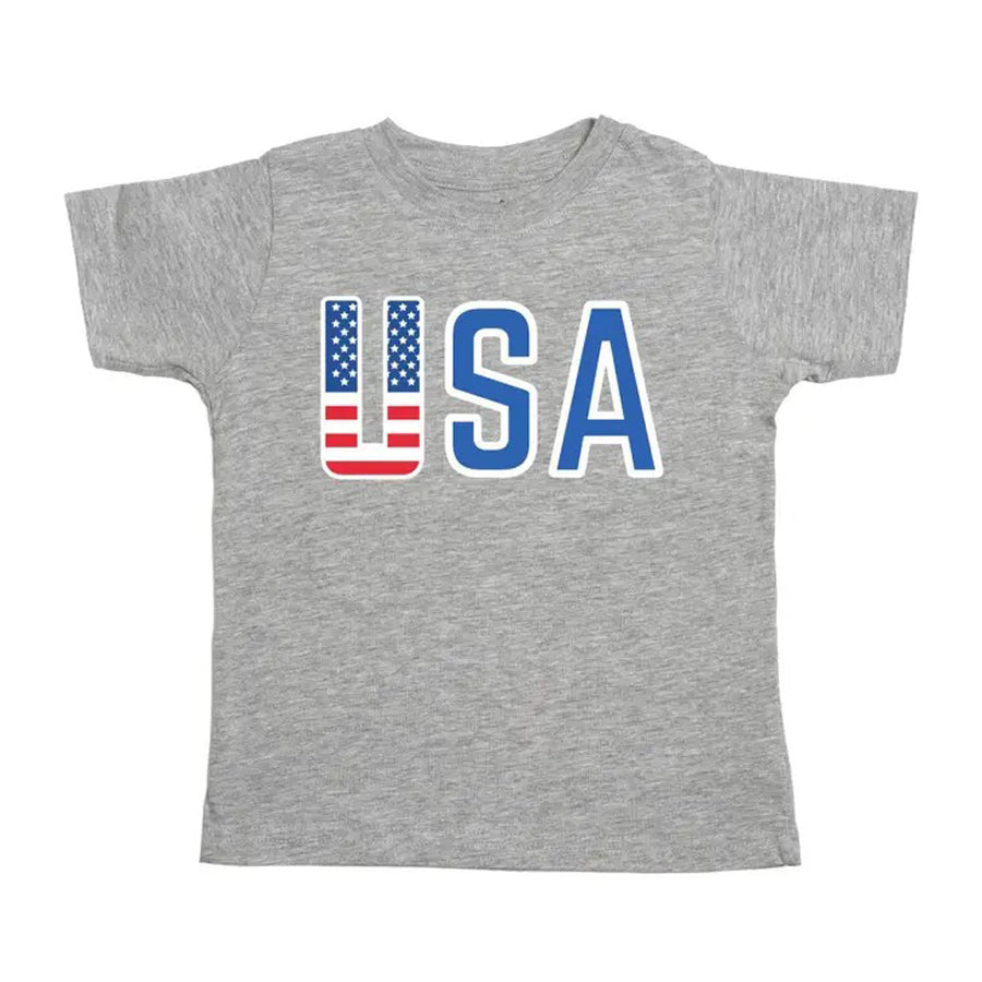 patriotic USA S/S Shirt - Gray-TOPS-Sweet Wink-Joannas Cuties