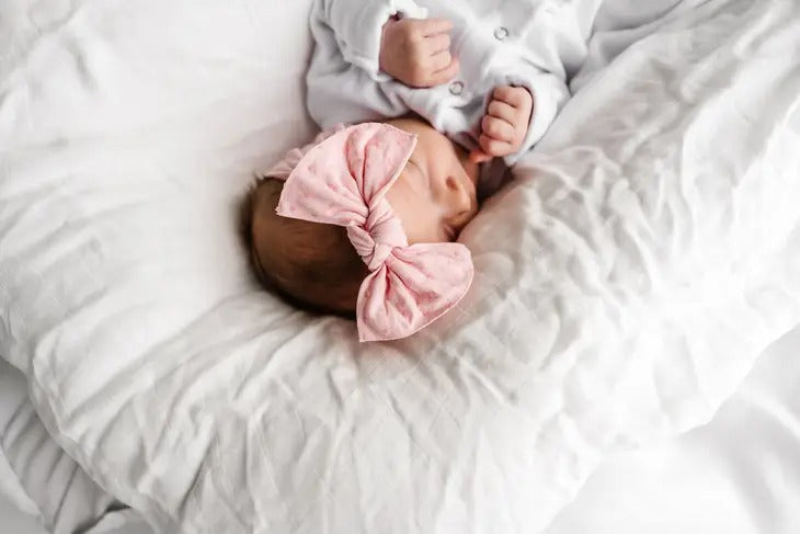 Patterned Shabby Knot - Pink/Pink Dot-HEADBANDS-Baby Bling-Joannas Cuties