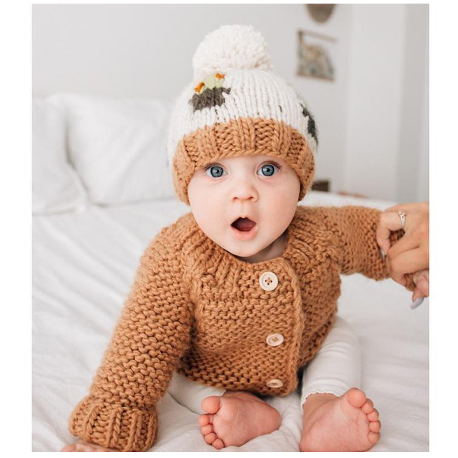 Pecan Garter Stitch Cardigan Sweater-Huggalugs-Joanna's Cuties