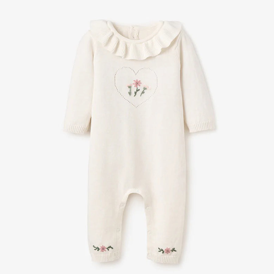 Pony Meadow Heart Knit Jumpsuit-OVERALLS & ROMPERS-Elegant Baby-Joannas Cuties