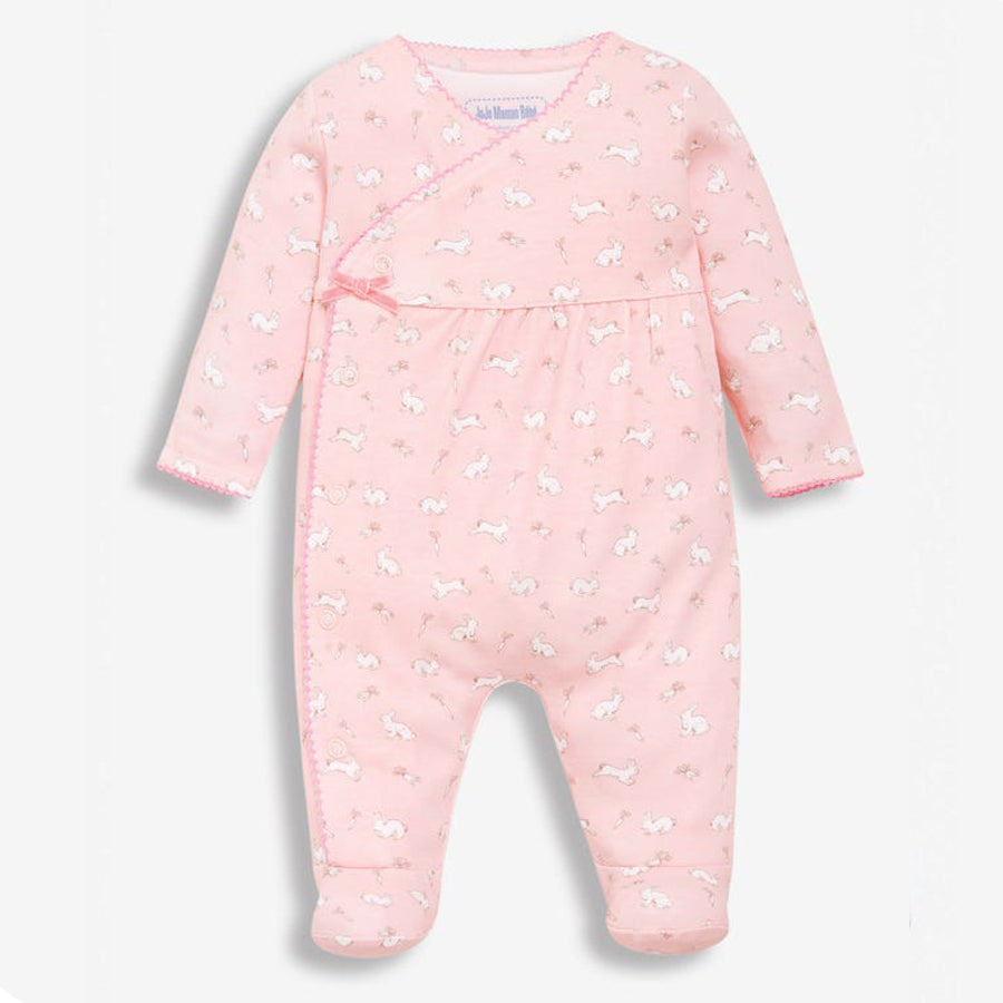 Pink Bunny Baby Sleepsuit-JoJo Maman Bebe-Joanna's Cuties