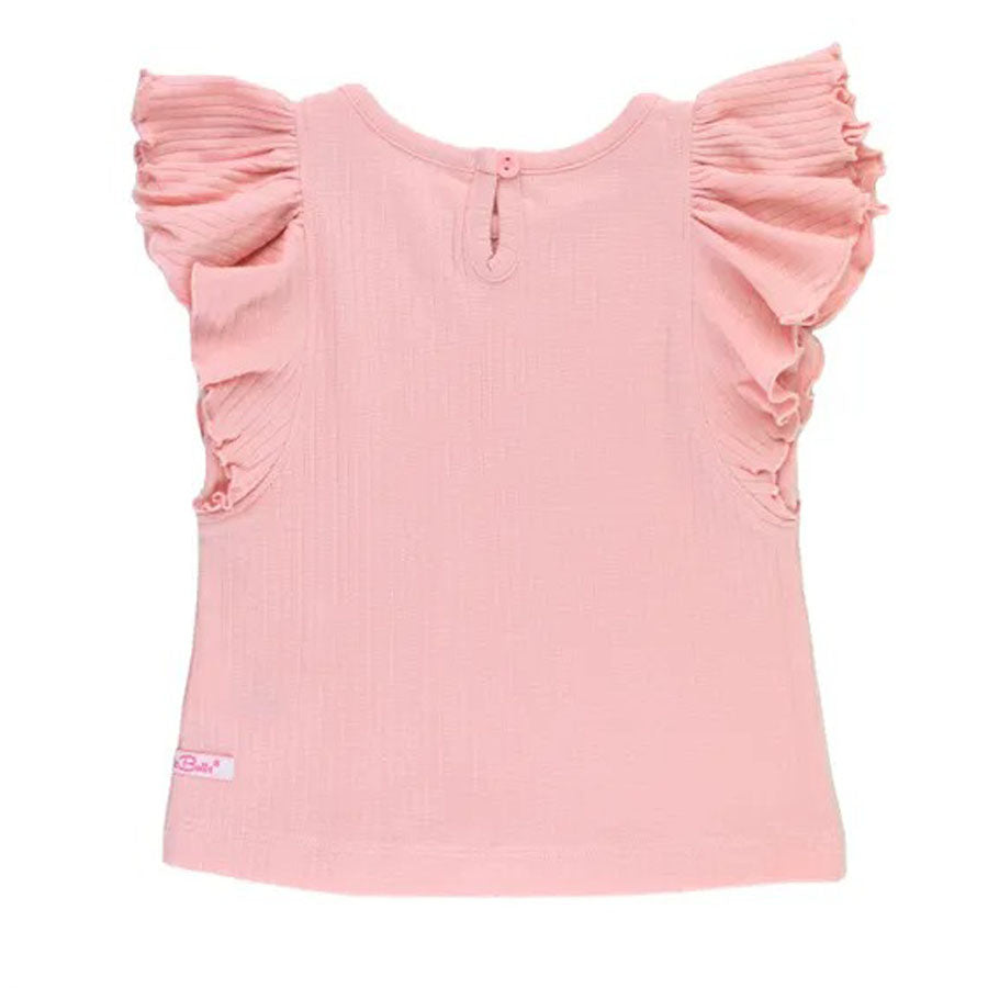 Pink Butterfly Sleeve Top-TOPS-Ruffle Butts-Joannas Cuties
