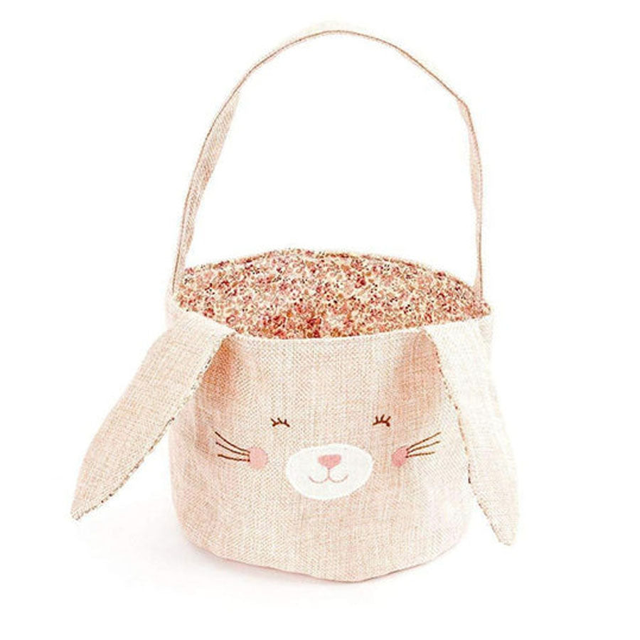 Pink Linnen Bunny Basket-BACKPACKS, PURSES & LUNCHBOXES-Mon Ami-Joannas Cuties