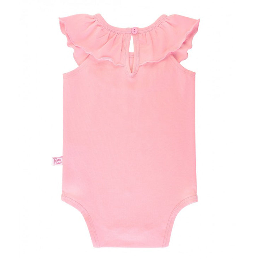 Pink Ruffle Neck Bodysuit-Ruffle Butts-Joanna's Cuties