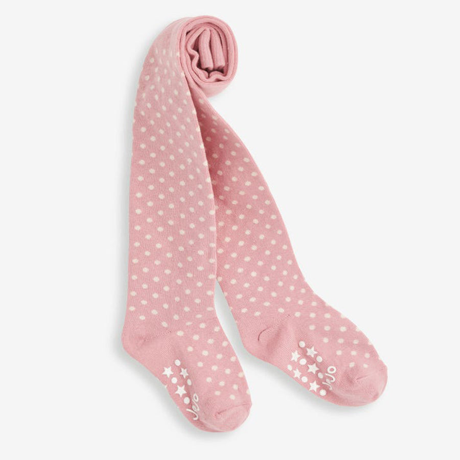 Pink Spot Cotton Reach Tights-SOCKS, TIGHTS & LEG WARMERS-JoJo Maman Bebe-Joannas Cuties