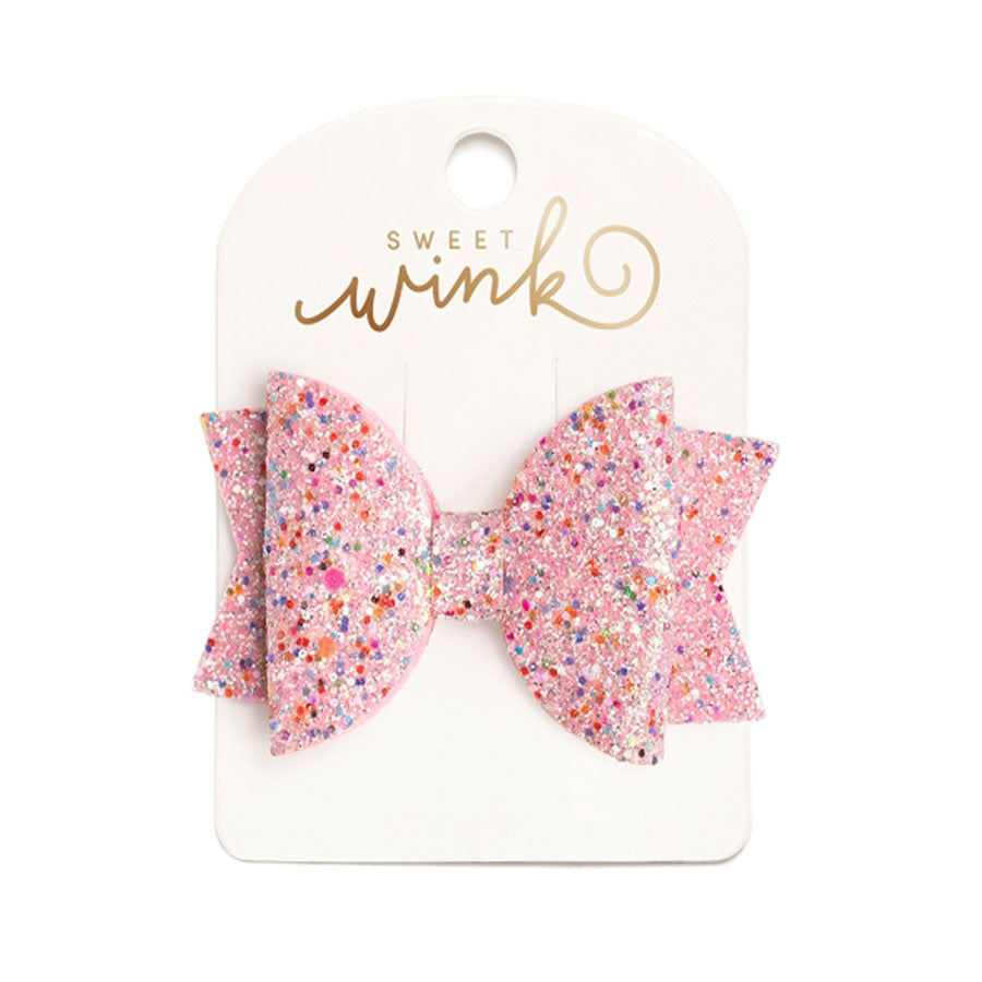 Pink Sprinkle Valentine's Day Hair Bow Clip-HAIR CLIPS-Sweet Wink-Joannas Cuties