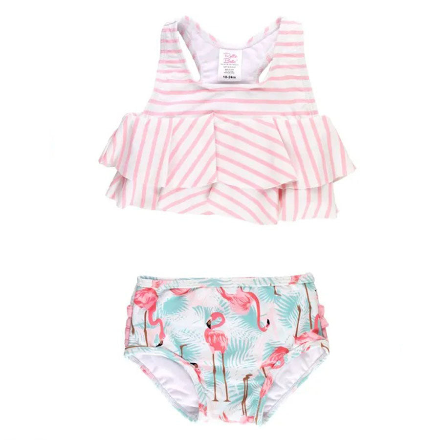 Pink Stripe Flounce Bikini-SWIMWEAR-Ruffle Butts-Joannas Cuties