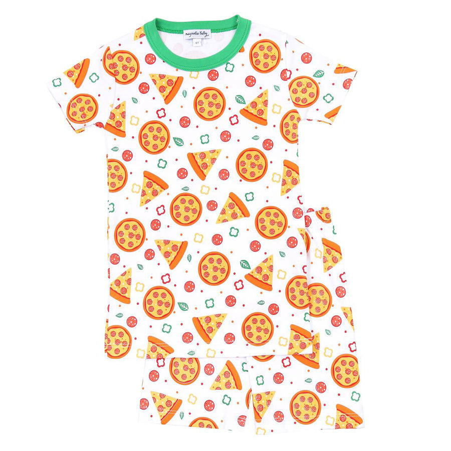 Pizza Night Orange Short Pajama-Magnolia Baby-Joanna's Cuties