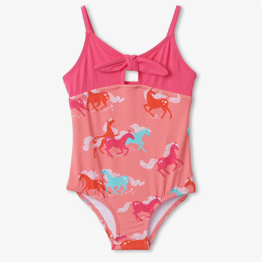 Playful Horses Tie Front Swimsuit-SWIMWEAR-Hatley-Joannas Cuties