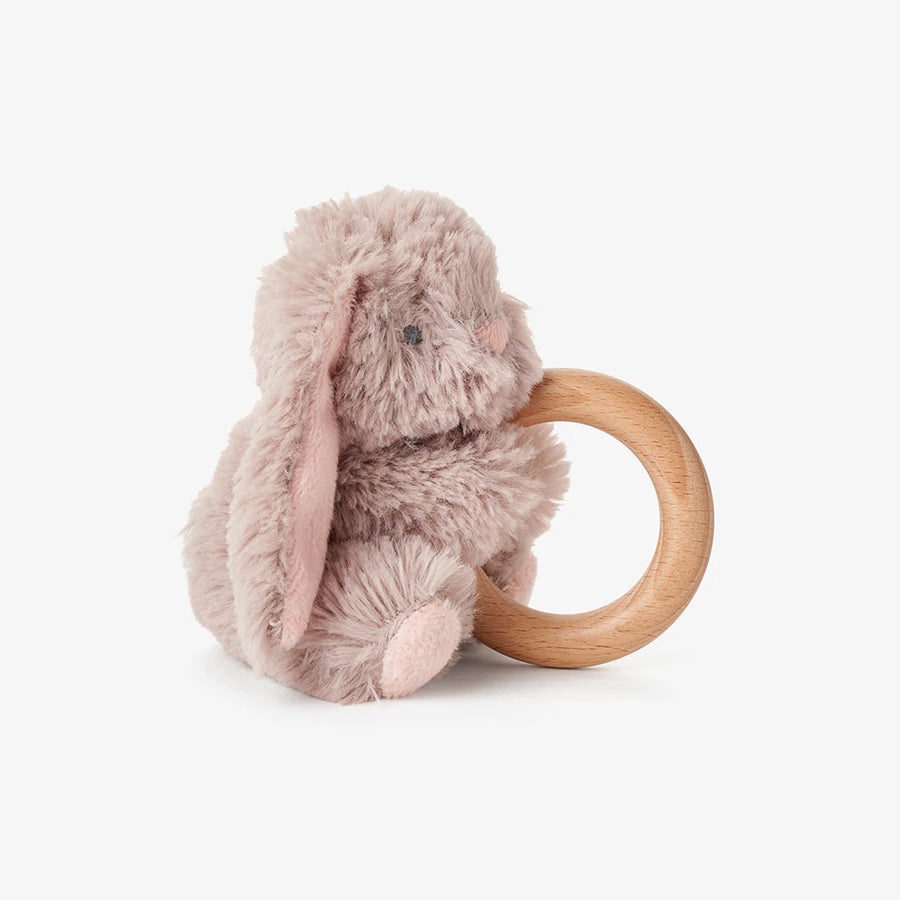 Plush Bunny Wooden Ring Rattle-RATTLES-Elegant Baby-Joannas Cuties