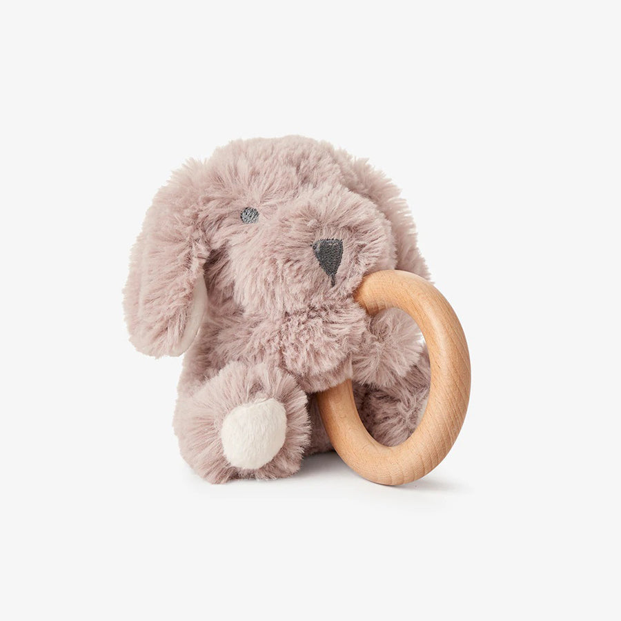 Plush Puppy Wooden Ring Rattle-RATTLES-Elegant Baby-Joannas Cuties