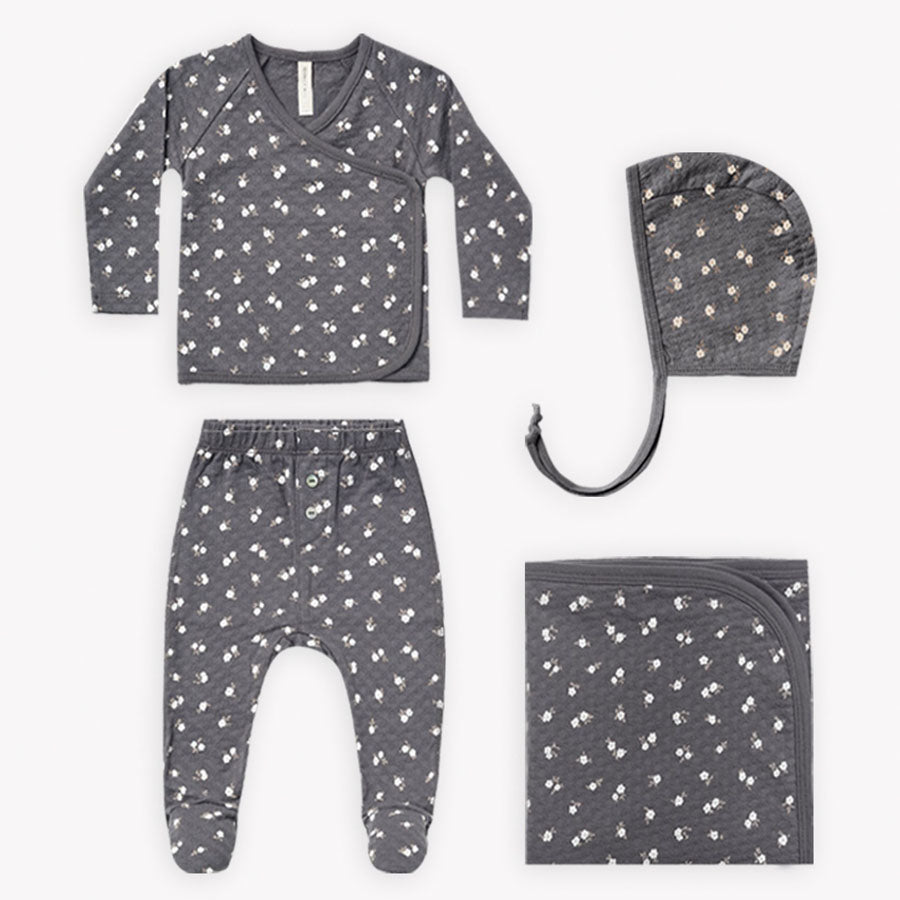Pointelle Bringing Home Baby Set - Dark Floral-GIFTS-Quincy Mae-Joanna's-Cuties