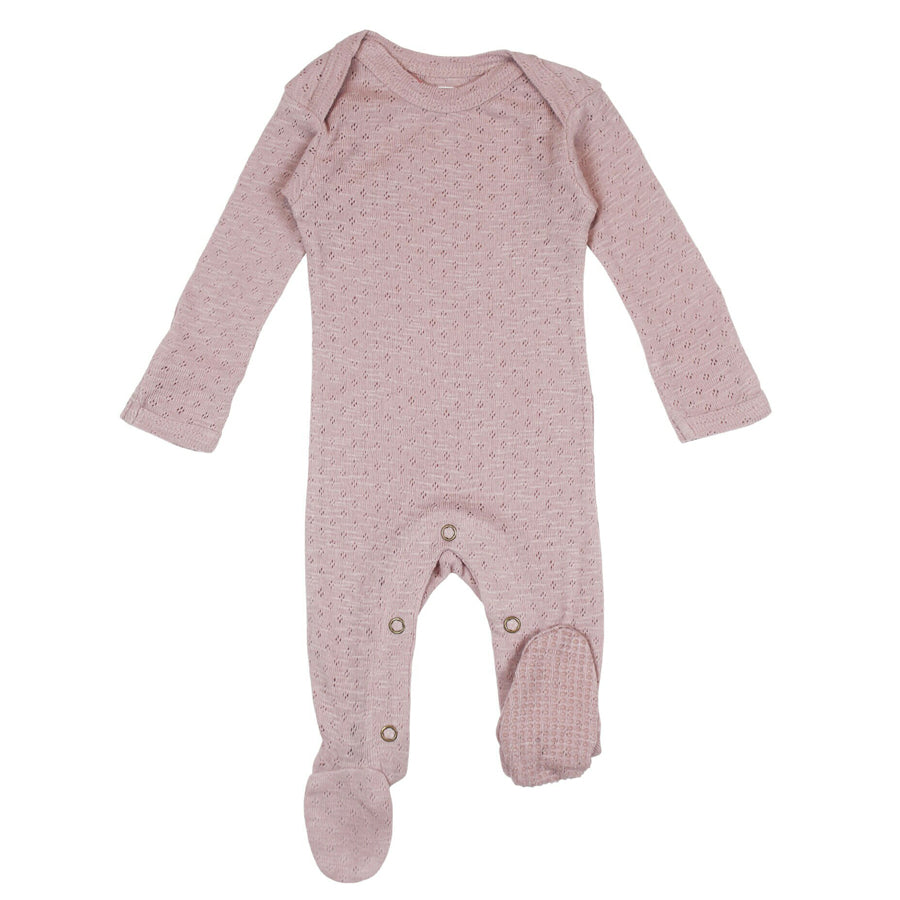 Pointelle Lap-Shoulder Baby Footie in Thistle-L'ovedbaby-Joanna's Cuties