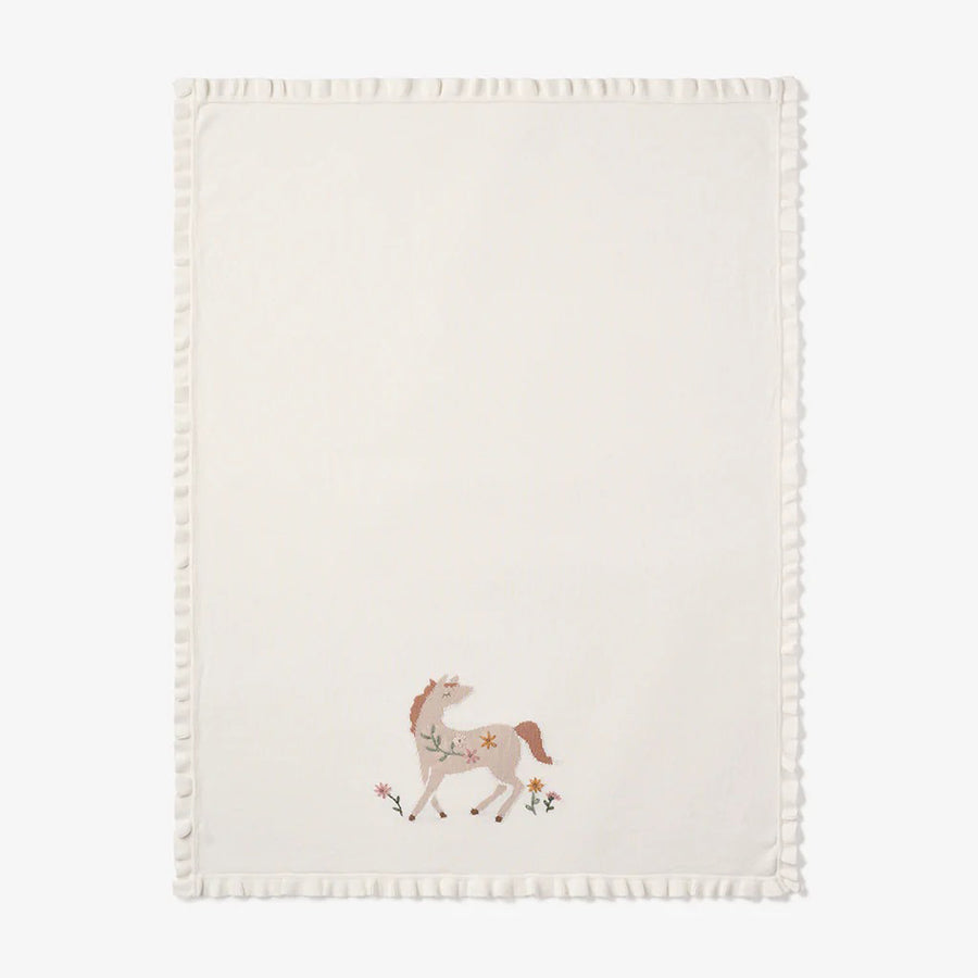 Pony Meadow Knit Blanket-SWADDLES & BLANKETS-Elegant Baby-Joannas Cuties