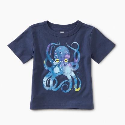 Pop Octopus Baby Graphic Tee - Tea - joannas-cuties