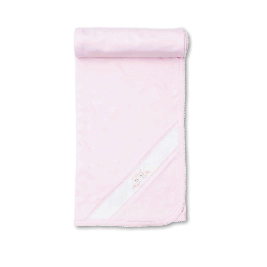 Hand Emb. Premier Baby Bunnies Pink Blanket-SWADDLES & BLANKETS-Kissy Kissy-Joannas Cuties
