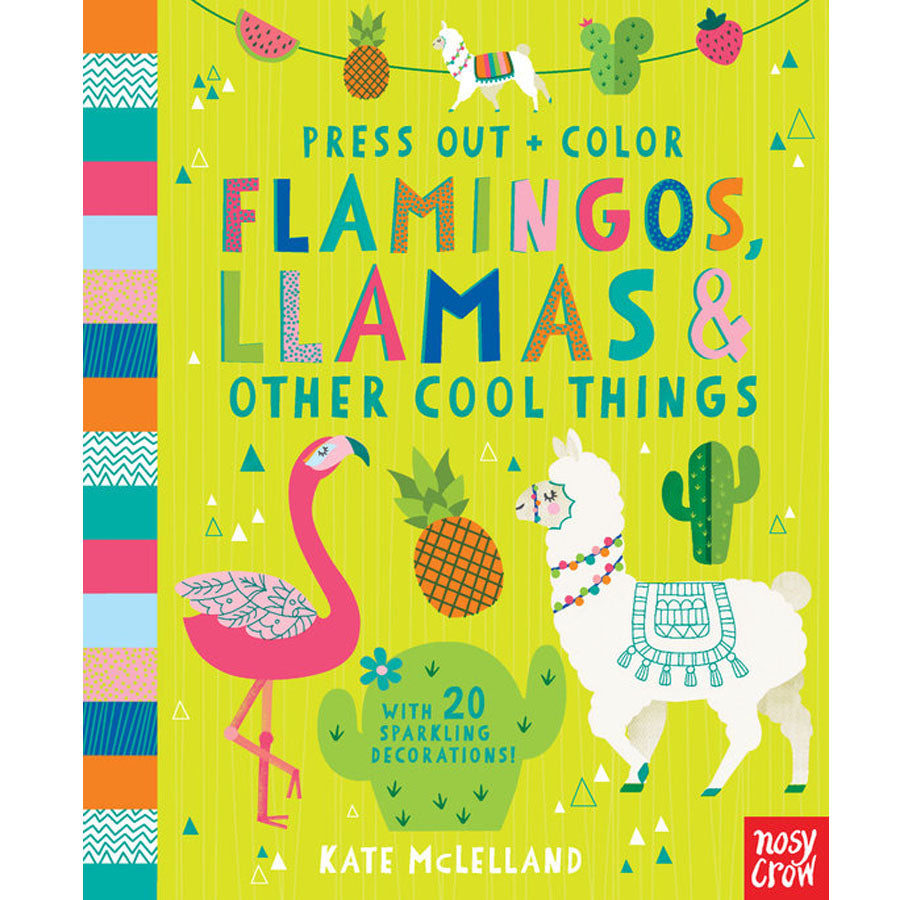 Press Out and Color: Flamingos, Llamas & Other Cool Things - Book-Penquin Random House-Joanna's Cuties