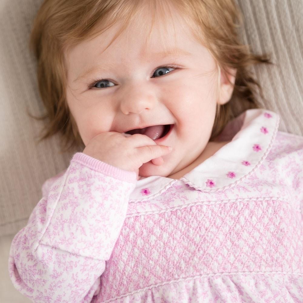 Pretty Smocked Baby Footie - JoJo Maman Bebe - joannas-cuties