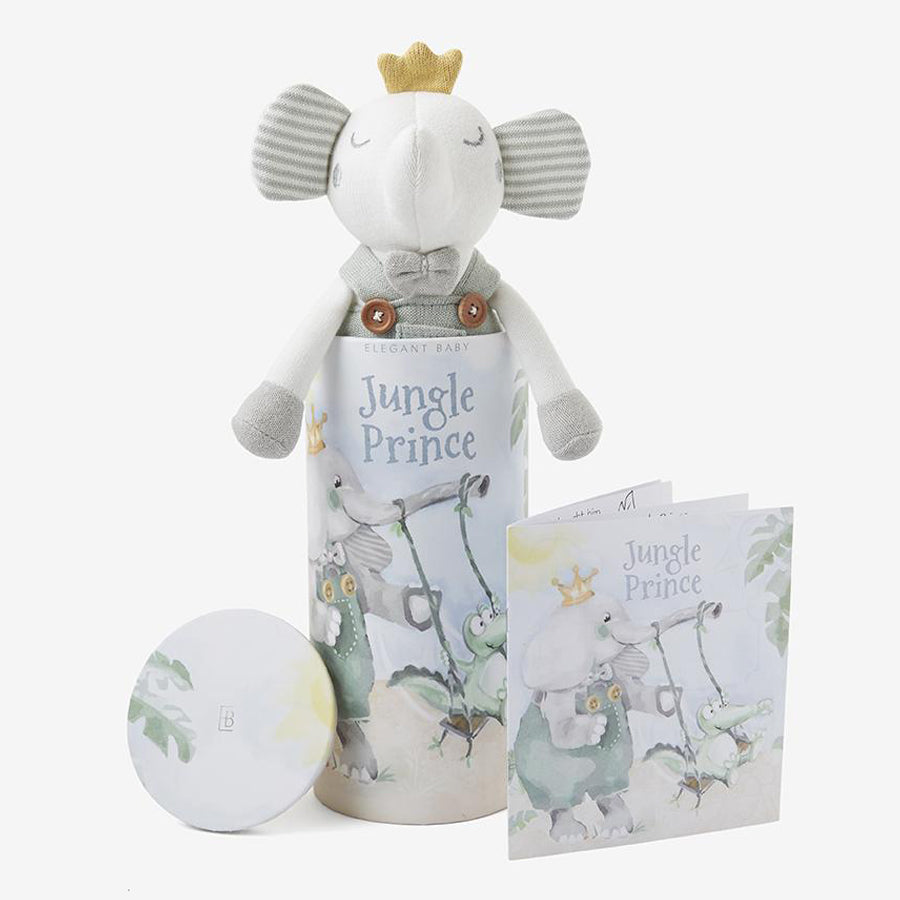 Prince Elephant Baby Knit Toy With Gift Box-Elegant Baby-Joanna's Cuties