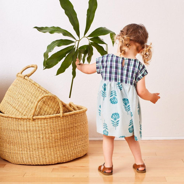 Printed Empire Baby Dress, Tea