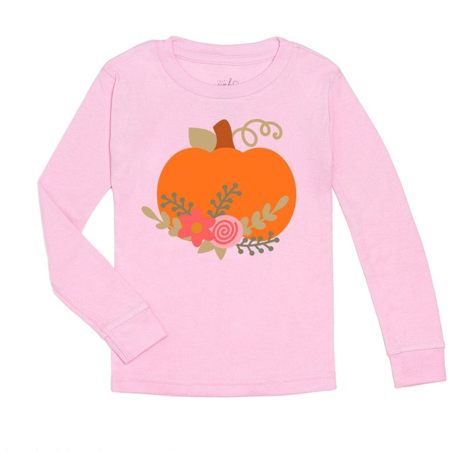 Pumpkin Flower Long Sleeve Shirt-Sweet Wink-Joanna's Cuties
