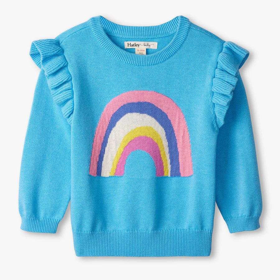Rainbow Baby Ruffle Sleeve Sweater-Hatley-Joanna's Cuties